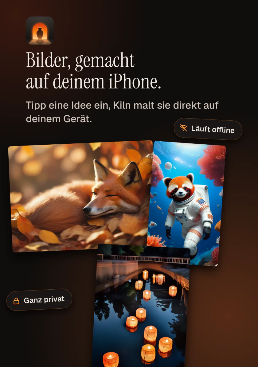 Kiln auf dem iPhone: Bilder, die auf diesem iPhone entstanden sind, privat und offline