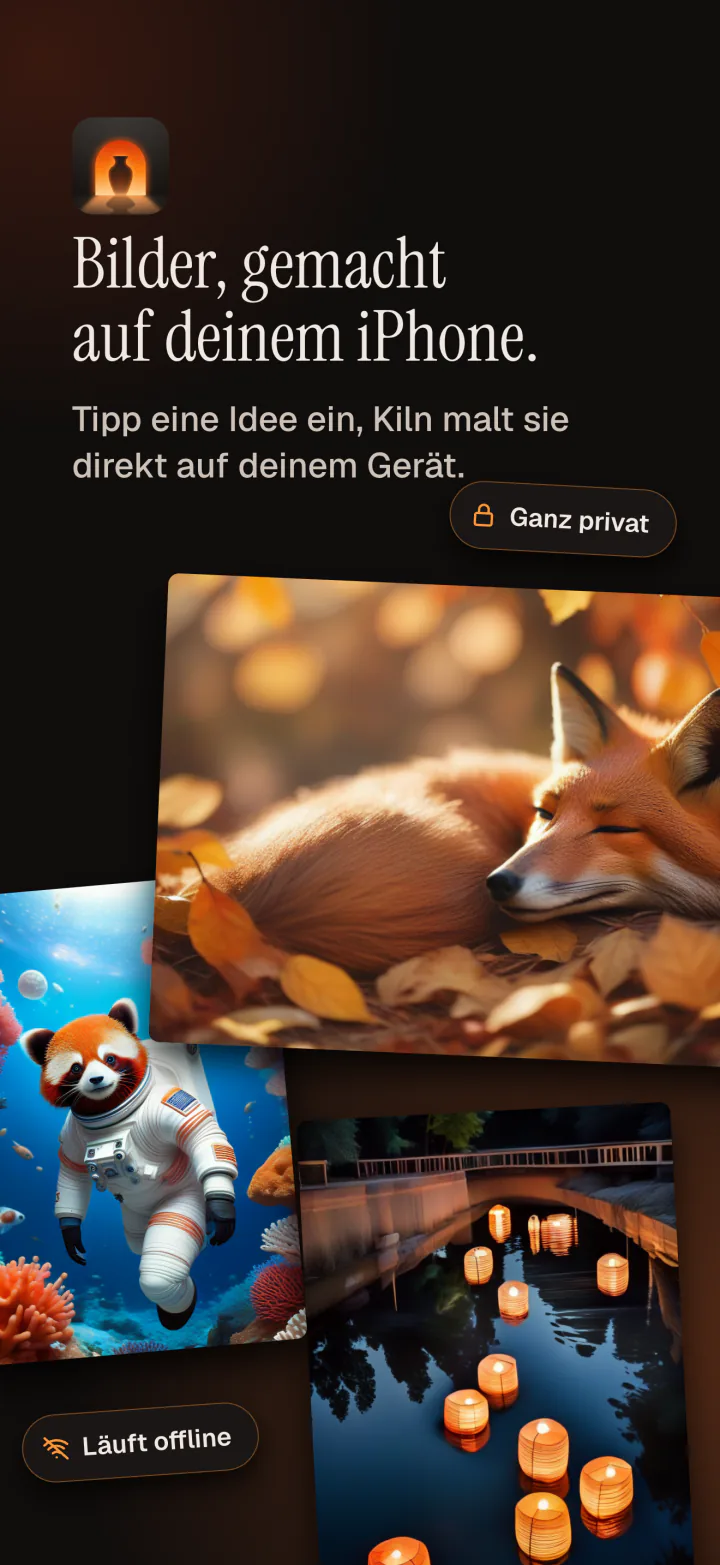 Kiln auf dem iPhone: Bilder, die auf diesem iPhone entstanden sind, privat und offline