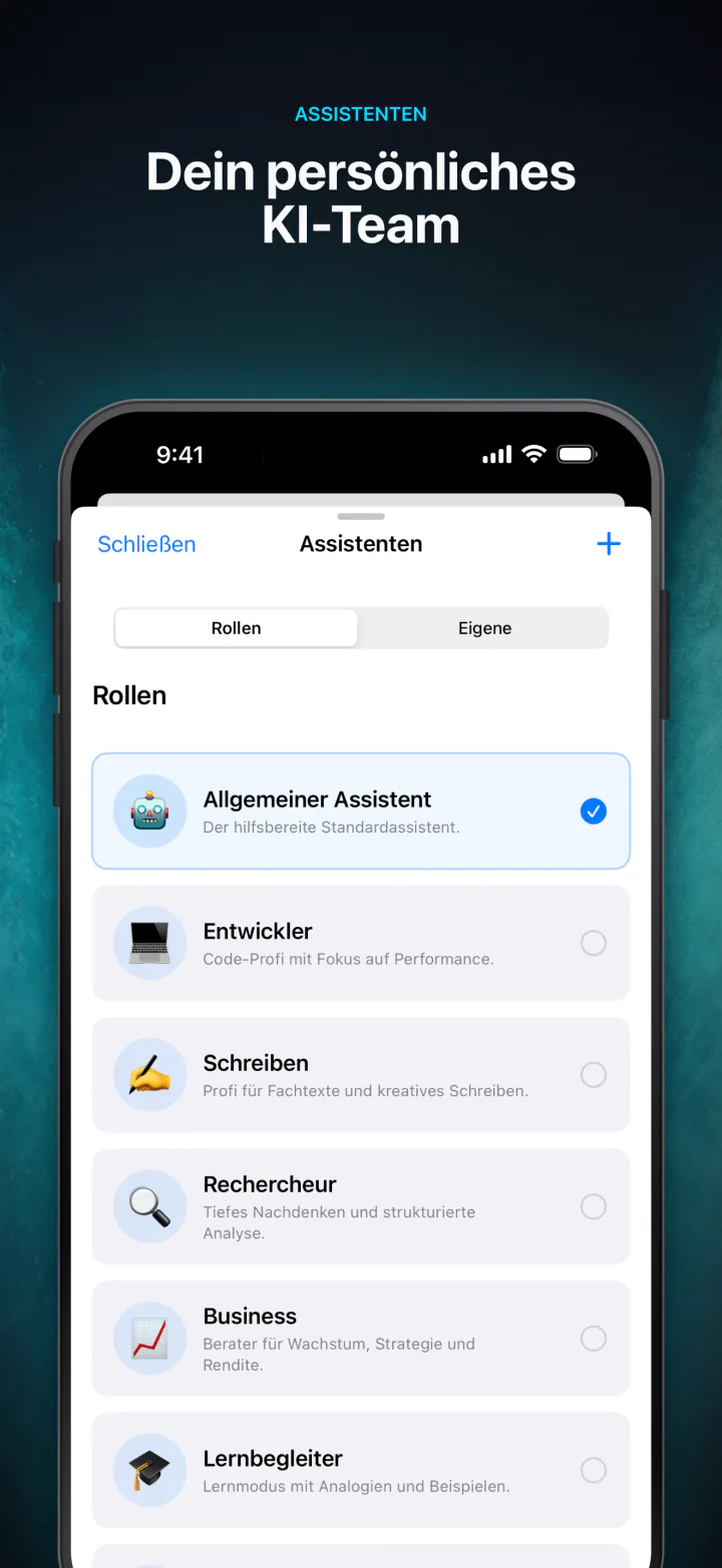 Eigene KI-Assistenten wie Entwickler, Schreiben und Lernbegleiter in LocalMind AI