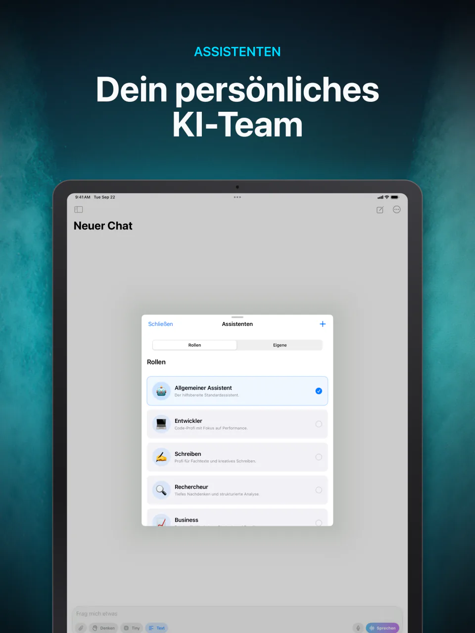 Eigene KI-Assistenten wie Entwickler, Schreiben und Lernbegleiter in LocalMind AI