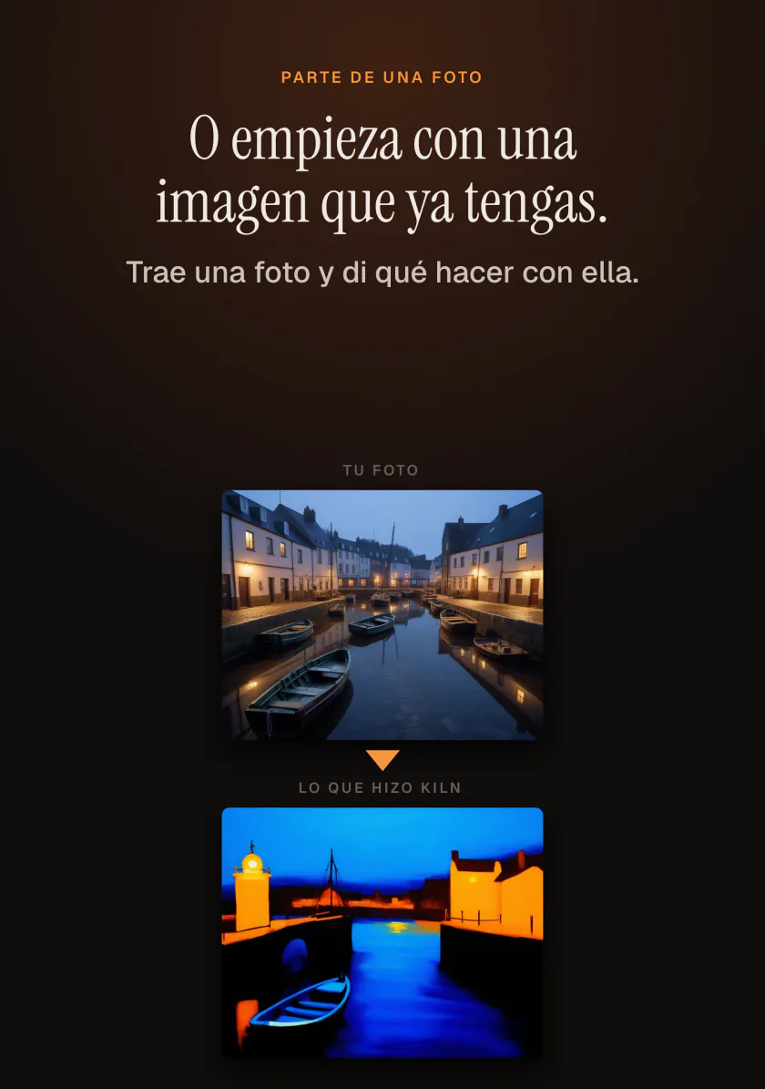 Kiln en el iPhone: empezar con una foto propia y convertirla en una imagen nueva