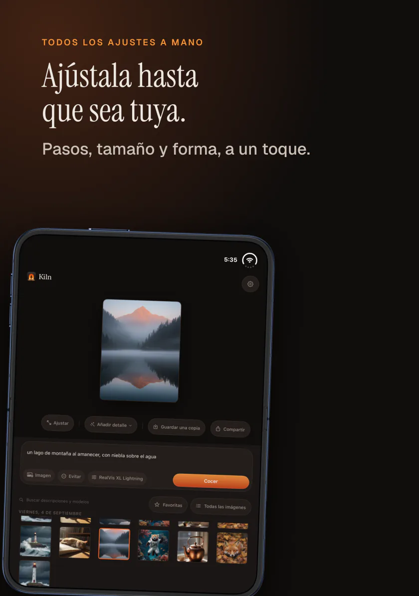 Kiln en el iPhone: ajustar los pasos, el tamaño y la forma de una imagen