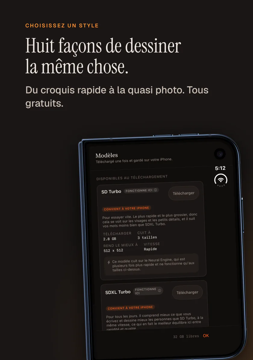 La liste des modèles de Kiln sur iPhone avec huit modèles gratuits