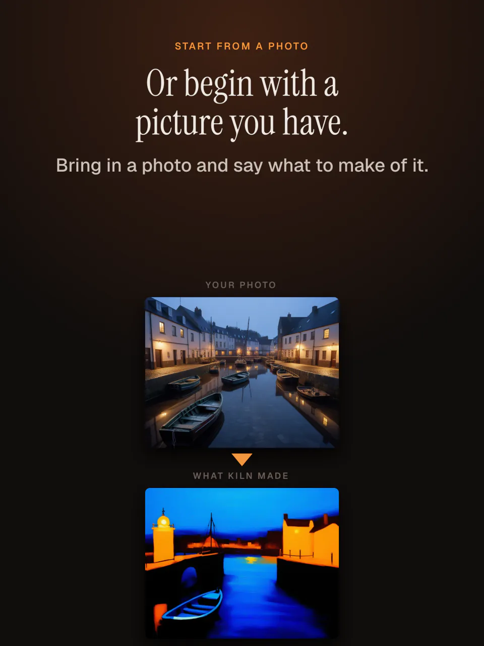 Kiln on iPad: starting from a photo of your own and turning it into a new picture