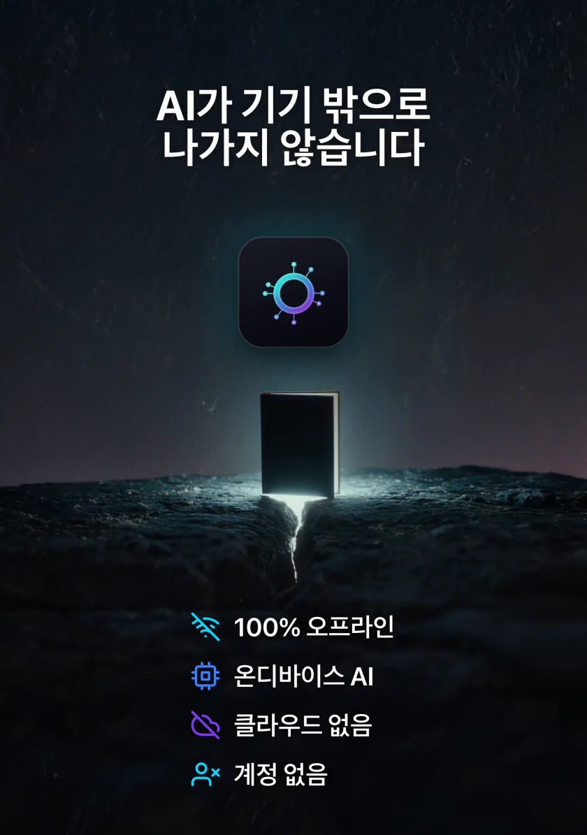 iPhone Duo의 LocalMind AI: 기기 밖으로 나가지 않는 AI, 완전한 오프라인, 클라우드 없음, 계정 없음