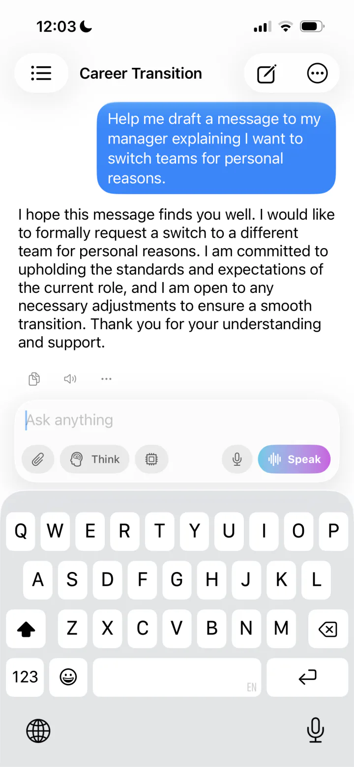 LocalMind AI home screen with private on-device AI conversations on iPhone