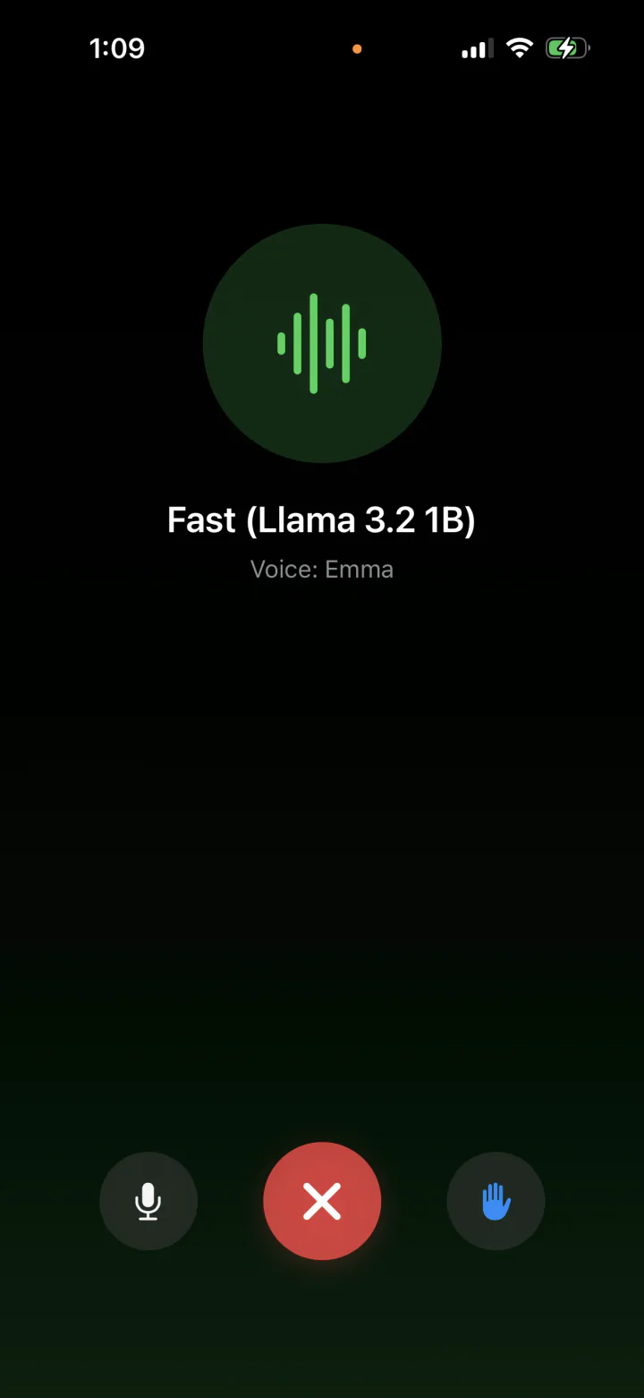 Hands-free voice conversation with an offline AI in LocalMind AI Call Mode