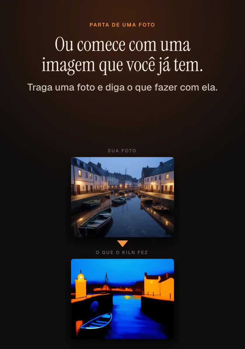 Kiln no iPhone: começar com uma foto sua e transformá-la em uma imagem nova